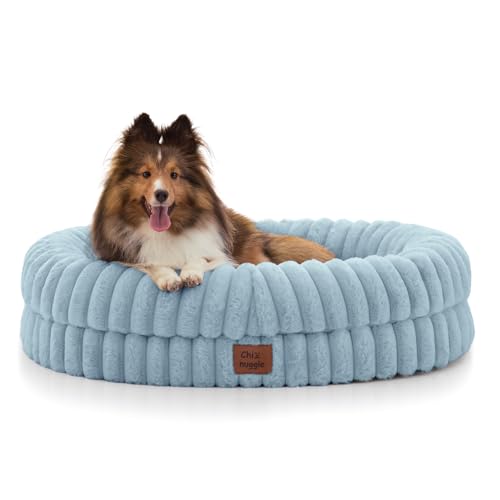 ChiXnuggle Orthopedic Dog Bed, Washable Cover, Faux Fur Bolster Pet Couch | waterproof,egg crate foam,non-slip bottom,for small medium dogs,light blue,30*24*7,dog sofa,puppy bed - color: Light Blue, size: M(30*24*7)