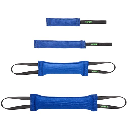 Viper Heavy Duty French Linen Dog Bite Tug Toy - K9 Trainer, Tough and Durable for Dogs Shutzhund IPO K-9 - Blue - 12in L x 2in W - color: Blue, size: 12in L x 2in W
