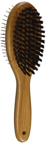Pro-Finish Bristle and Pin Grooming Brush Combination with Carbonized Bamboo Handle, Medium, 8.5" - color: Combo Brush, size: Medium