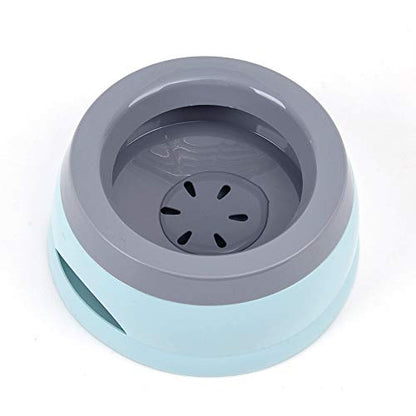 Love Dream No Spill Dog Water Bowl, No Drip Dog Slow Water Feeder No Slip Vehicle Carried Pet Water Dispenser 25 oz with Floating Disk Slow Drinking Bowl for Dogs Cats (Blue) - color: Blue