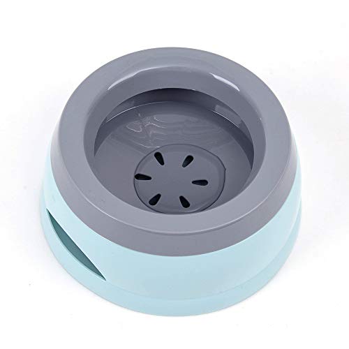 Love Dream No Spill Dog Water Bowl, No Drip Dog Slow Water Feeder No Slip Vehicle Carried Pet Water Dispenser 25 oz with Floating Disk Slow Drinking Bowl for Dogs Cats (Blue) - color: Blue