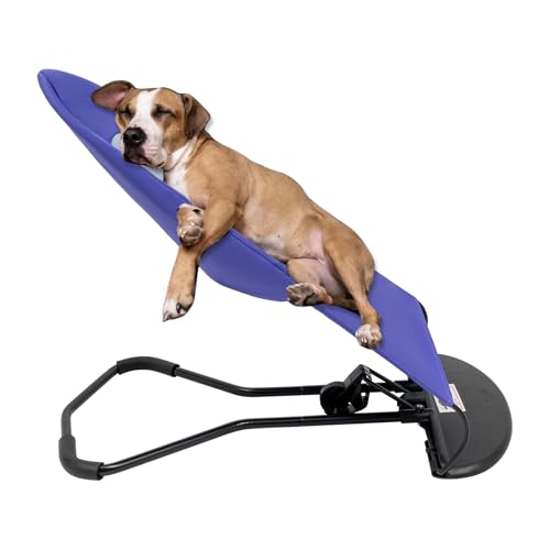 Pet Rocking Chair, Portable Dog Rocker Bed Chair 4 Modes Adjustments Pet Rocker Bed Washable Removable Small Dogs Cots Sofa Beds for Pets Under 33lbs/15Kg (Purple) - color: Purple