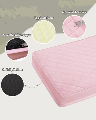 NUPIDA Orthopedic XL Dog Beds Large Sized Dog Waterproof Pet Kennel Pad with Removable Washable Cover and Non-Slip Bottom, 41x27 Inch, Pink - color: Pink, size: 41.0"L x 27.0"W x 3.5"Th