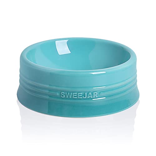 Sweejar Gradient Dog Bowl, Ceramic Dog Food Dish for Large Dogs and Large Cat, Porcelain Pet Bowl for Food and Water 32 oz (Gradient Blue) - color: Gradient Blue, size: Large (32oz)