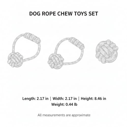 Dog Rope Chew Toys Set, 11-Pack Cotton Tug and Play Bundle for Small to Medium Dogs (Set of 11)