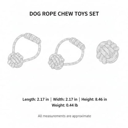 Dog Rope Chew Toys Set, 11-Pack Cotton Tug and Play Bundle for Small to Medium Dogs (Set of 11)