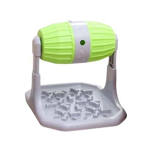 Rolling Treat Dispenser Dog Toy with Adjustable Food Opening Nonslip Base Interactive Feeding Game for Canine Enrichment Cognitive Training Dog Toy - color: Green