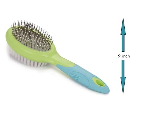 Dog and Cat Professional Oval Grooming Pin Brushes Choose Size Style and Type All Have Ergonomic Handles (9" Dual Side Soft Pin) - size: 9" Dual Side Soft Pin