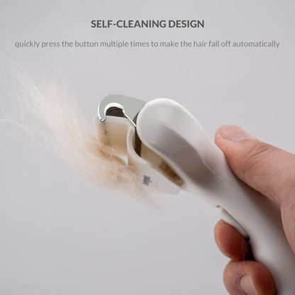 Self Cleaning Grooming Rake Brush for Shedding Gently Removes Loose Undercoat Mats Tangled Deshedding Grooming Tool for Dogs Cats Extra Wide (White) - color: White