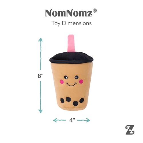 ZippyPaws NomNomz - Dog Squeaky Toys to Keep Them Busy, Funny Food Plush for Small & Medium Dogs, Cute Stuffed Puppy Toy, Pet Products, Gift for Dogs of All Breeds, Soft and Cuddly - Boba Milk Tea - color: Boba Milk Tea