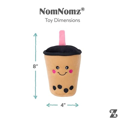 ZippyPaws NomNomz - Dog Squeaky Toys to Keep Them Busy, Funny Food Plush for Small & Medium Dogs, Cute Stuffed Puppy Toy, Pet Products, Gift for Dogs of All Breeds, Soft and Cuddly - Boba Milk Tea - color: Boba Milk Tea