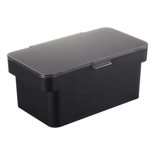 YAMAZAKI Home Tower Airtight Pet Food Storage Container - Cat And Dog Food Holder Bin With Transparent Lid And Handle - Small - Polypropylene - 0.8 Gallons, 3 Liters - color: Black, size: Small