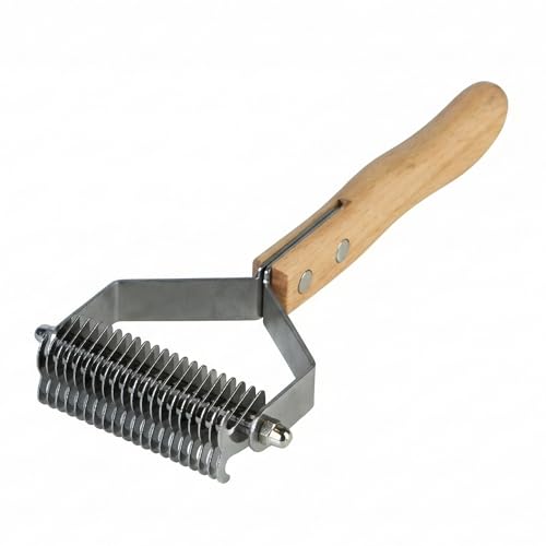Stainless Steel Dematting Rake | Smoothly Detangles Knots and Undercoat Hair