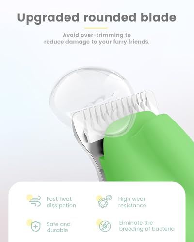PAPMINI Dog Paw Trimmer with LED Display, Ultra-Low Noise Cordless Paw Trimmers for Dog's Feet, Cordless Hair Trimmer for Paws, Ears, Face, Rump