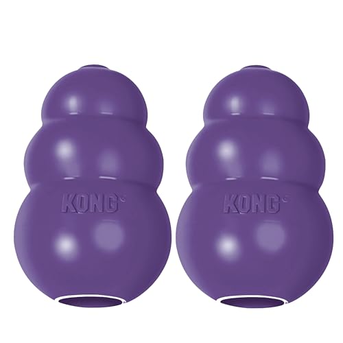 KONG Senior - Dog Toy with Gentle, Natural Rubber - Durable Dog Toy for Older Dogs - Use Treats with Stuffable Chew Toy - Treat Toy for Chewing & Fetching - for Small Dogs (Pack of 2) - size: Small(2-Pack)