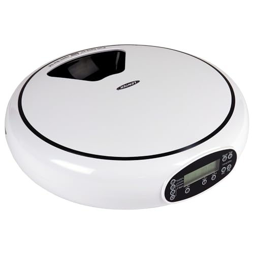 Lentek 5-Meal Automatic Pet Feeder with Voice Recording, Digital Timer, 25 oz Capacity, Food Dispenser for Cats, Dogs & Small Pets