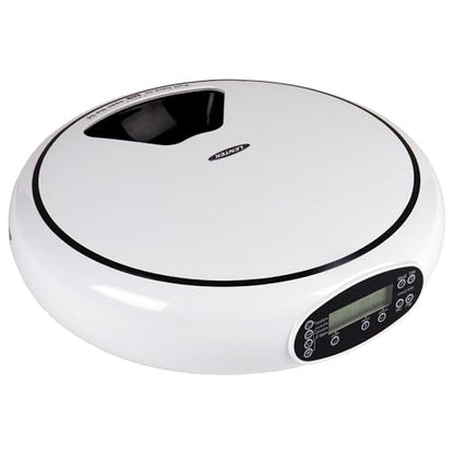 Lentek 5-Meal Automatic Pet Feeder with Voice Recording, Digital Timer, 25 oz Capacity, Food Dispenser for Cats, Dogs & Small Pets