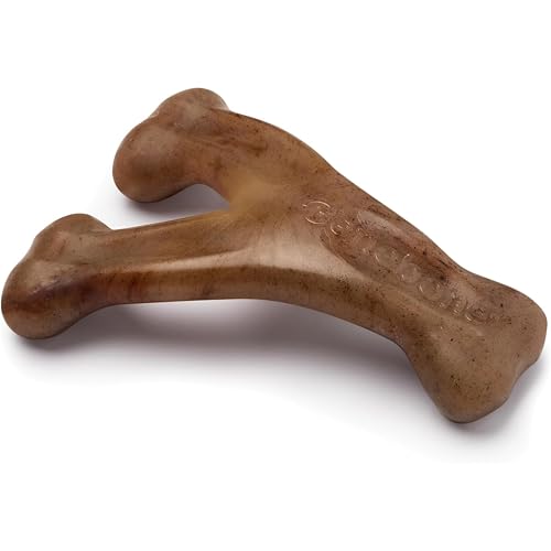 Benebone Wishbone Durable Dog Chew Toy for Aggressive Chewers, Real Bacon Made in USA, Tiny - size: Tiny
