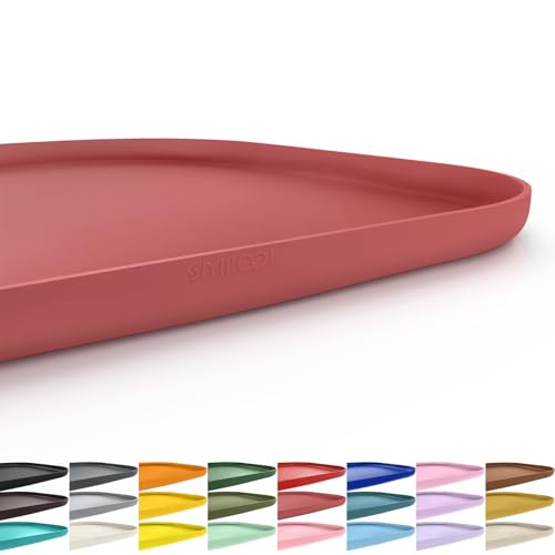 SMILOOL Silicone Pet Food Mat with Raised Edge for Food and Water Bowl, Dog Feeding Mats, Cat Food Trays for Floor Waterproof, Rubber Tray for Dogs and Cats, 19 x 12 x 0.7 Erythrinus - color: Erythrinus, size: 19"L x 12"W
