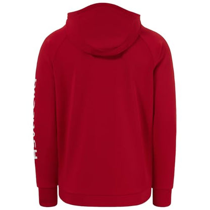 BASSDASH Men’s Fishing Fleece Hoodie with Neck Gaiter Water Resistant Performance Hunting Sweatshirt FS18M - color: Red, size: 3X-Large