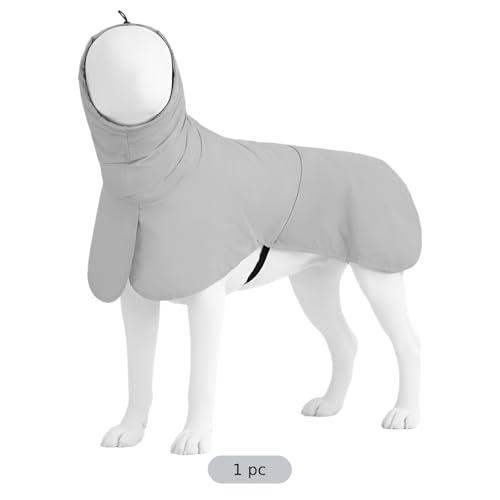 Dog Rain Jacket, Gray, for Medium-Sized Dogs, M Size Back 17.7 in, Polyester Lightweight Pet Rain Gear, Outdoor Windproof Sun Blocking