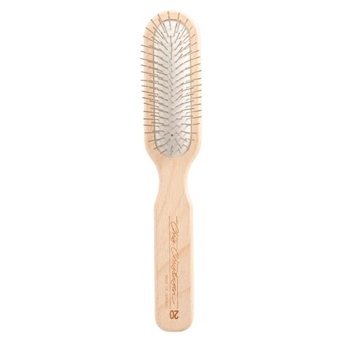 Chris Christensen 20 mm Oblong Pin Dog Brush, Original Series, Groom Like a Professional, Stainless Steel Pins, Lightweight Beech Wood Body, Ground and Polished Tips - size: 20mm