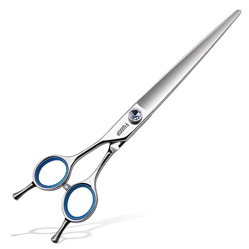 Straight Left Handed Dog Grooming Scissors 8.0'' Long Shears for Grooming Dogs Poodle Large Pet Japanese 440C Stainless Steel Super Sharp(8.0'' Straight) - size: 8.0 inch, style: Straight Shears