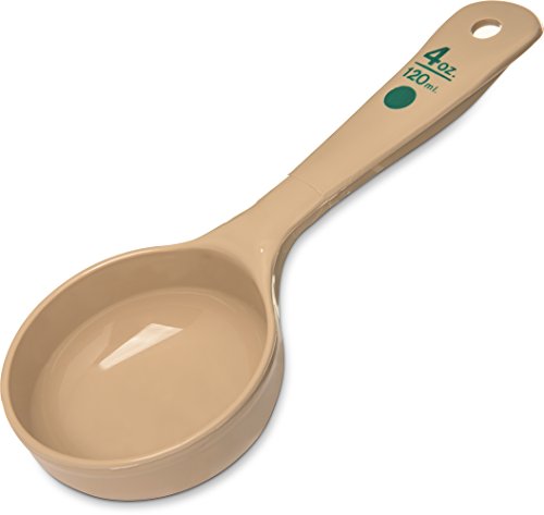 Carlisle FoodService Products Measure Miser Solid Spoon Measuring Spoon with Short Handle for Kitchens, Plastic, 4 Ounces, Beige - size: 4 Ounces Short Handle