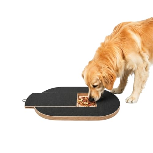 Dog Nail Scratch Board with Treat Drawer,Oval Solid Wood Dog Scratch Pad, Stress-Free Nail File Board Alternative to Clippers & Grinders for Small Medium Large Dogs - size: Oval-No Repl Sandpaper