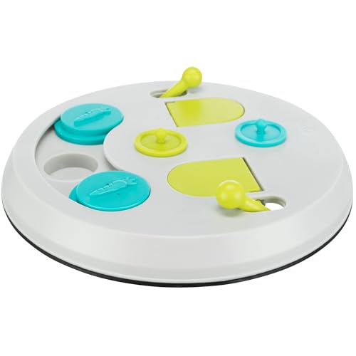 Trixie Rabbit Flip Board – Interactive Bunny Toy for Indoor Rabbits with 3 Opening Techniques – Treat Dispenser for Rabbits, Ferrets, Chinchillas & More – Multicolor, 9.5 x 9.5 x 2.75 in