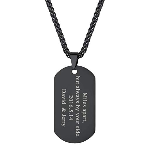 PROSTEEL Cross Necklace for Men Women, 316L Stainless Steel Dog Tag Cross/Dog Tags Military, Jesus Crucifix, Snake Cross, Black/Gold/Silver/Rose Gold/Blue Tone Cross Pendant, Come with Box - color: 1. Black, style: 13. Military Tag-Custom