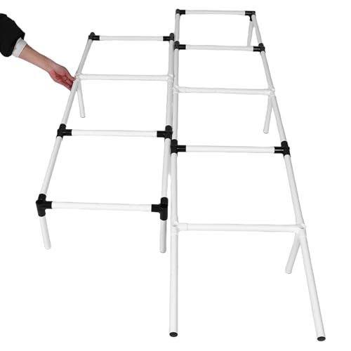 1 Set Agility Ladder for Dogs, Puppy Agility Training Hurdles Kit Plastic Ladder, Portable Small Pet Training Equipment for Backyard Activity 11ft X 15.7in X 7.8in