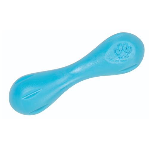 West Paw Zogoflex Hurley Dog Bone Chew Toy – Floatable Pet Toys for Aggressive Chewers, Catch, Fetch – Bright-Colored Bones for Dogs – Recyclable, Dishwasher-Safe, Non-Toxic, X-Small, Aqua - color: Aqua, size: X-Small