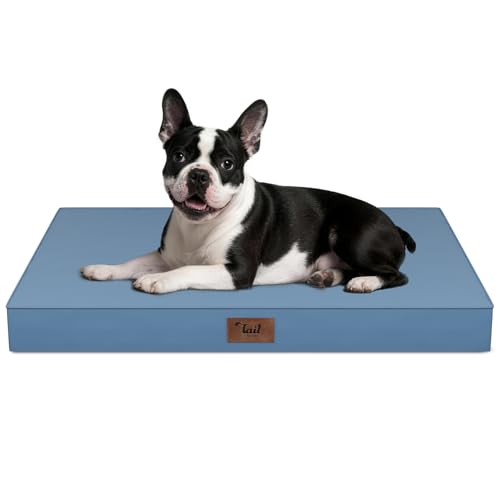 Orthopedic Waterproof Dog Bed for Small Dogs and Cats | Egg Crate Foam for Joint Support, Fits 30x19 Crates, TPU Waterproof Layer, Machine Washable 1680D Oxford Cover, Up to 30 lbs - color: Blue, size: 29.0"L x 18.0"W x 3.0"Th