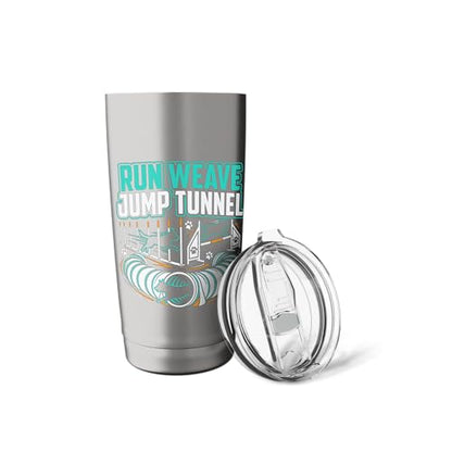 Run Weave Jump Tunnel Dog Agility Stainless Steel Insulated Tumbler - color: Brushed Steel