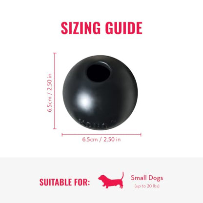 KONG Extreme Ball with Hole - Fetch Toy - Durable Dog Toy for Training, Interactive Playtime & More - Natural KONG Extreme Rubber Ball - Black - For Small Dogs - size: Small (Pack of 1)
