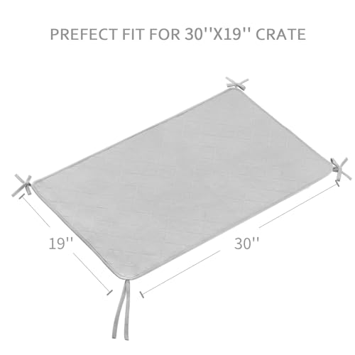 Waterproof Dog Crate Mat with Rope 2 Pack (30’’X19’’), Washable Pee Pads for Dogs, Non-Slip Training Pads for Dogs, Fits 30 Inch Dog Crate - size: Medium 30"X19"
