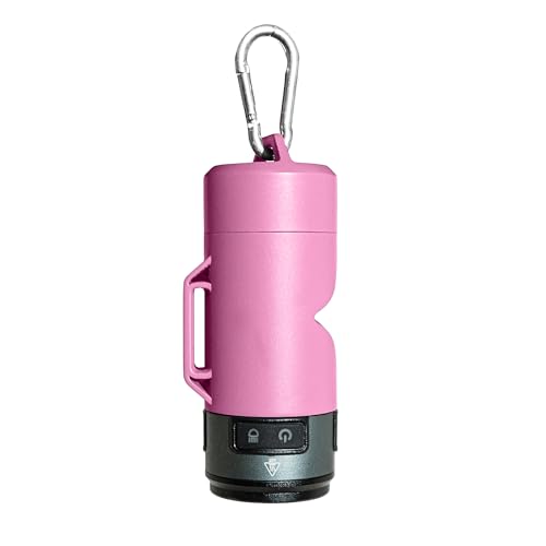 Lumi Dog Waste Bag Holder with LED Flashlight, Hands-Free Dog Walking Accessory with Carabiner Clip & Bags - Great for Camping and Lighting Your Path (PINK) - color: Pink