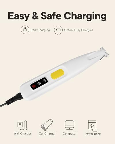 FURBONA Replacement Charging Cable for 18mm Paw Trimmer FB-PT02YE-US & FB-PT02BL-US, USB-A Power Cord, 50cm / 20in Backup Charger, 5V Charging Cable