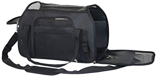 EliteField Soft Pet Carrier (3 Year Warranty, Airline Approved) Soft Sided Dog Puppy Cat Carrier Travel Bag (X-Large: 21" L x 12" W x 13" H, Black) - color: Black, size: 21.0"L x 12.0"W x 13.0"H