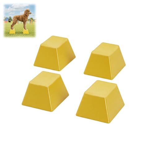 Stacking Blocks for Dog Shows, Professional Dog Stacking Training Platform, Show Ring Feet Position Trainer, Non Slip Stable Base, Breed Stance Support (Yellow) - color: Yellow