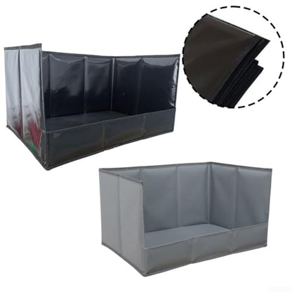 Foldable Dog Grass Pad with Tray, High Walls Pee Potty Trainer Large Medium Small Dogs, Portable Artificial Turf Mat, Control, Gray(Black XL) - size: Black XL