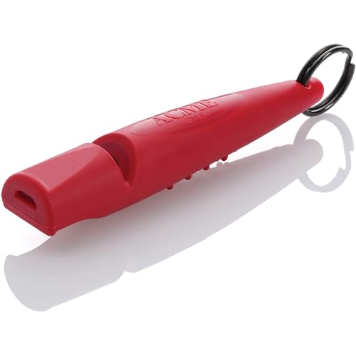 ACME Alpha 211.5 Professional Dog Training Whistle with Enhanced Ergonomic Grip. BPA-Free Plastic. 110 dBA. Long Range. Standardized Frequency. Weatherproof. Made in the UK (Carmine Red) - color: Carmine Red