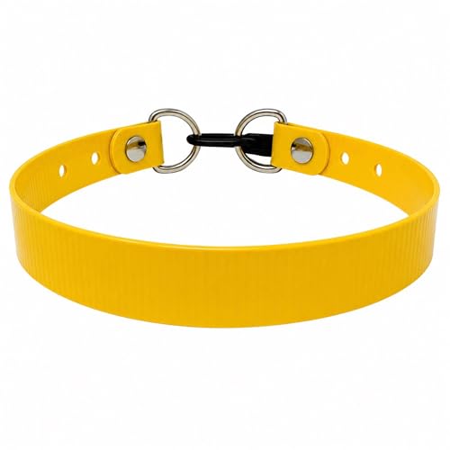 SparkDog 3/4” High Flex Quick Adjust E-Collar Strap Waterproof Replacement Collar Compatible with SportDOG, Garmin, Dogtra & E-Collar Technologies, Genuine BioThane®-Made in USA (Yellow HF, High Flex) - color: Yellow HF