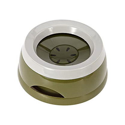 Love Dream No Spill Dog Water Bowl, No Drip Dog Slow Water Feeder No Slip Vehicle Carried Pet Water Dispenser 25 oz with Floating Disk Slow Drinking Bowl for Dogs Cats (Army Green) - color: Army Green
