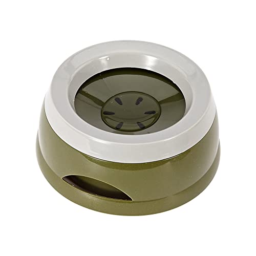 Love Dream No Spill Dog Water Bowl, No Drip Dog Slow Water Feeder No Slip Vehicle Carried Pet Water Dispenser 25 oz with Floating Disk Slow Drinking Bowl for Dogs Cats (Army Green) - color: Army Green