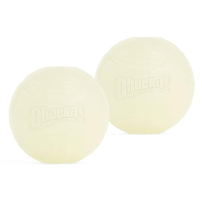 Chuckit! Glow in the Dark Bouncy Balls - Ball for Dogs, Chuckit Dog Toy, Max Glow Balls - Medium, 2.5 Inch Pack of 2 - size: Medium