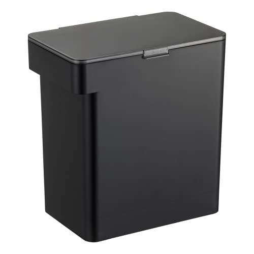 YAMAZAKI Home Tower Airtight Pet Food Storage Container - Cat And Dog Food Holder Bin With Transparent Lid And Handle - Large - Polypropylene - 15 Lbs., 3.2 Gallons, 12 Quarts - color: Black, size: Large