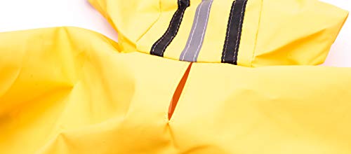 SPOT Rainy Days Slicker - Yellow Dog Rain Jacket With Hood, Reflective Strip for Safety, Leash Hole & Adjustable Velcro Belly Strap, 100% Polyester Water Resistant Pet Raincoat - Small, 9in Long - size: Small