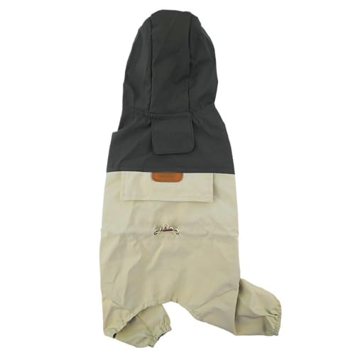 Dog Raincoat Windbreaker Hooded Rain/Water Dog Rain Jacket for Small Dogs Foldable Rain Coat for Dogs(Grey,XX-Large)